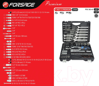 Универсальный набор инструментов Forsage Premium F-4821-7