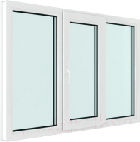 Окно ПВХ Rehau Roto NX Поворотно-откидное створка по середине 3 стекла (1500x2100x70) - 