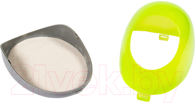 Купалка для клетки Duvo Plus С песком для шиншилл / 357007/DV (серый/зеленый)