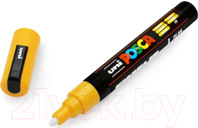 

Маркер художественный UNI Mitsubishi Pencil, На водной основе 1.8-2.5мм / PC-5M OCHRE