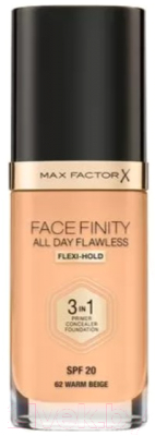 Тональный крем Max Factor Facefinity All Day Flawless Flexi-Hold 3in1 SPF20 тон 62  (30мл)