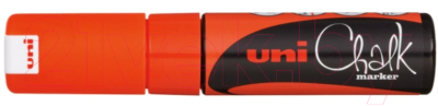 Маркер меловой UNI Mitsubishi Pencil 8мм / PWE-8K F.ORANGE (флуоресцетный оранжевый)