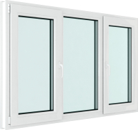 Окно ПВХ Rehau Roto NX Поворотно-откидное 2 створки по краям 2 стекла (1450x2050x60) - 