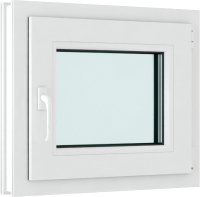 Окно ПВХ Rehau Roto NX Одностворчатое Поворотно-откидное правое 3 стекла (600x600x70) - 