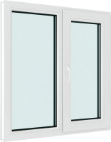 Окно ПВХ Rehau Roto NX Двухстворчатое Поворотно-откидное правое 3 стекла (950x950x70) - 