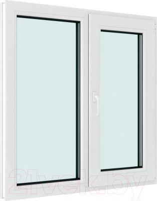 Окно ПВХ Rehau Roto NX Двухстворчатое Поворотно-откидное правое 3 стекла (950x950x70)