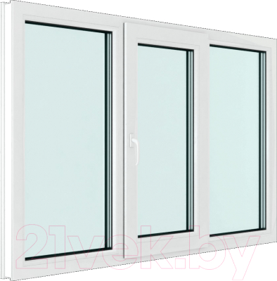 Окно ПВХ Rehau Roto NX Поворотно-откидное створка по середине 2 стекла (1050x1650x60)