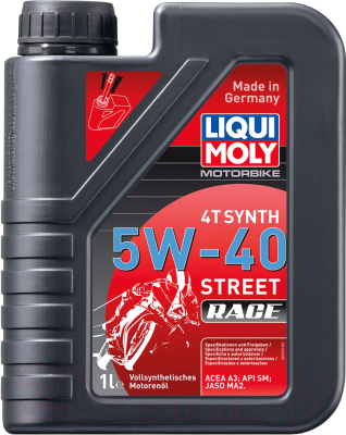 Моторное масло Liqui Moly Motorbike 4T Synth Street Race 5W-40 / 2592 (1л)