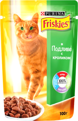 Влажный корм для кошек Friskies Кролик в подливе (100г)