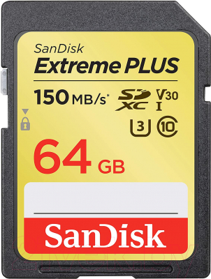 

Карта памяти SanDisk, Extreme Plus SDXC 64GB (SDSDXW6-064G-GNCIN)