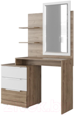 Туалетный столик с зеркалом SV-мебель Спальня Лагуна 8 (гикори темный/белый матовый)