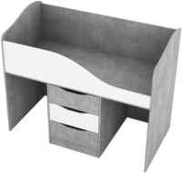 Кровать-чердак детская SV-мебель Миндаль 80x160 (цемент светлый/белый) - 