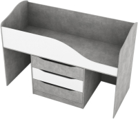 Кровать-чердак детская SV-мебель Миндаль 80x190 (цемент светлый/белый) - 