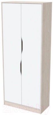 Шкаф SV-мебель Миндаль двухстворчатый комбинированный (гикори светлый/белый)