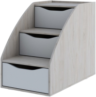 Лестница для кровати SV-мебель Миндаль с ящиками (гикори светлый/белый) - 
