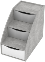 Лестница для кровати SV-мебель Миндаль с ящиками (цемент светлый/белый) - 