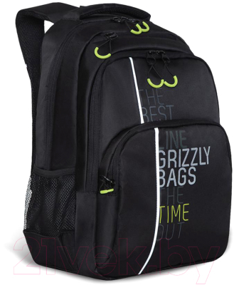 Рюкзак Grizzly RU-030-31 (черный/салатовый)