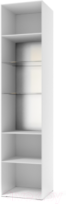 Шкаф-пенал с витриной SV-мебель Соло (белый/белый глянец/венге)
