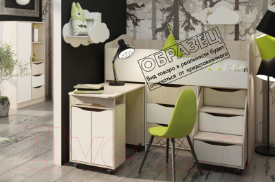 Письменный стол SV-мебель Миндаль (гикори темный/белый)