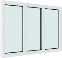 Окно ПВХ Rehau Деленное на 3 части глухое 2 стекла (1200x1800x60) - 