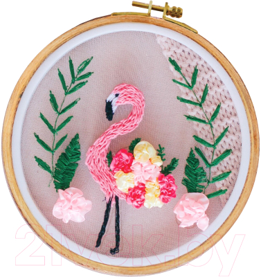 Набор для вышивания Школа талантов Розовый фламинго / 4441318
