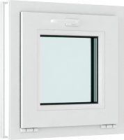 Окно ПВХ Brusbox Roto NX Фрамужное открывание 3 стекла (500x650x70) - 