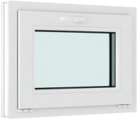 Окно ПВХ Brusbox Roto NX Фрамужное открывание 3 стекла (450x600x70) - 