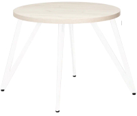 Обеденный стол Millwood Женева 2 Л D90 / 90x90x75 (дуб белый Craft/металл белый) - 