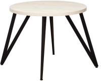 Обеденный стол Millwood Женева 2 Л D90 / 90x90x75 (дуб белый Craft/металл черный) - 