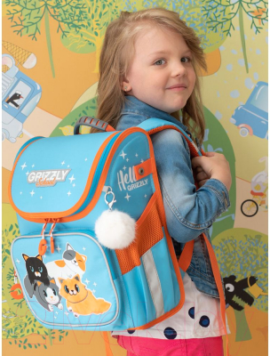 Школьный рюкзак Grizzly RAl-194-2 (голубой)