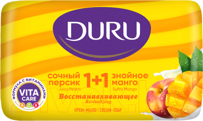 Изображение товара Мыло твердое Duru 1+1 Сочный Персик & Знойное Манго (80г)