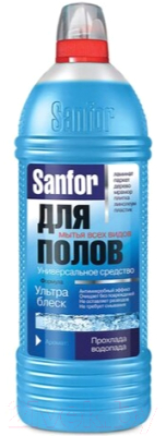 

Чистящее средство для пола Sanfor, Ультра Блеск. Универсальное. Прохлада водопада