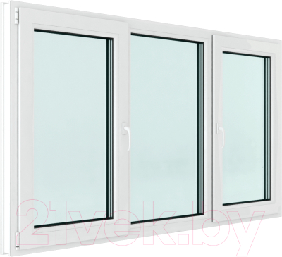 Окно ПВХ Brusbox Roto NX Поворотно-откидное 2 створки по краям 3 стекла (1050x1650x70)