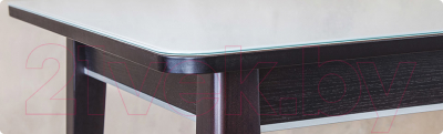 Обеденный стол ТехКомПро Арека ПРС 80x120-160 (бук/стекло/тон венге/ножка 7)