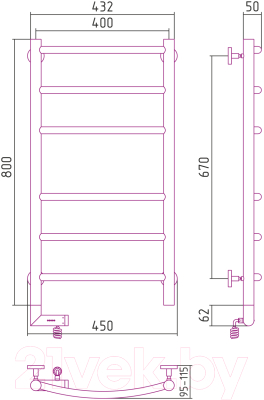 Изображение товара Полотенцесушитель электрический Сунержа Галант 2.0 80x40 / 31-5201-8040
