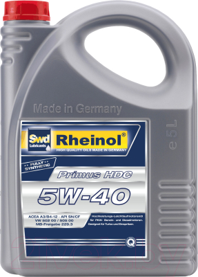 

Моторное масло SWD Rheinol, Primus HDC 5W40 / 31167.570