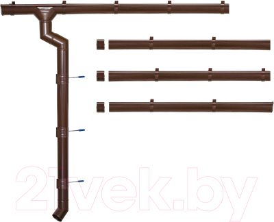

Водосточная система Nordo, Металлическая круглого сечения 120/90 крюк короткий