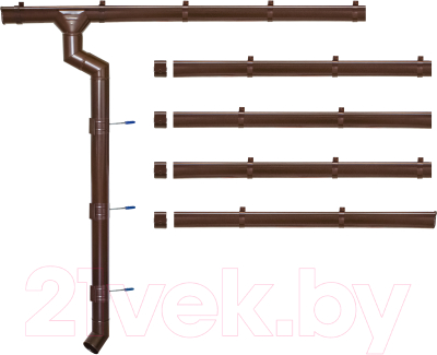 

Водосточная система Nordo, Металлическая круглого сечения 120/90 крюк короткий