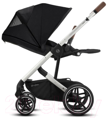 Детская прогулочная коляска Cybex Balios S Lux SLV (Deep Black, с дождевиком)