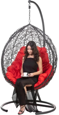 Кресло подвесное BiGarden Tropica Black (красная подушка)