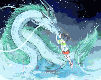 

Картина по номерам PaintBoy, Девочка и дракон. Унесенные призраками / G550