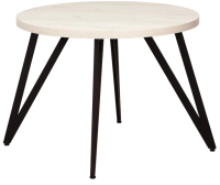Обеденный стол Millwood Женева 2 Л D100 / 100x100x75 (дуб белый Craft/металл черный) - 