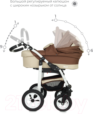 Детская универсальная коляска Bart-plast Bari (04, бежевый/коричневый)