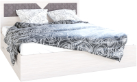 Двуспальная кровать МебельЭра Николь 1600 (шимо/лиственница темная) - 