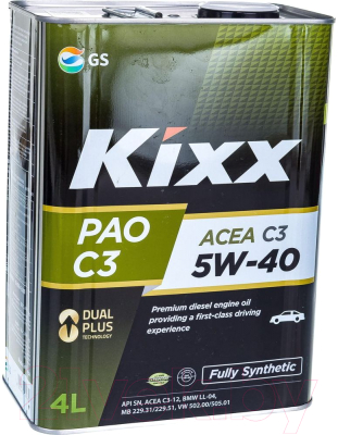 Моторное масло Kixx PAO SN/CF 5W40 / L209244TE1 (4л)