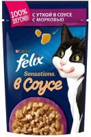 

Корм для кошек Felix, Sensations Sauce Surprise с уткой и морковью в соусе