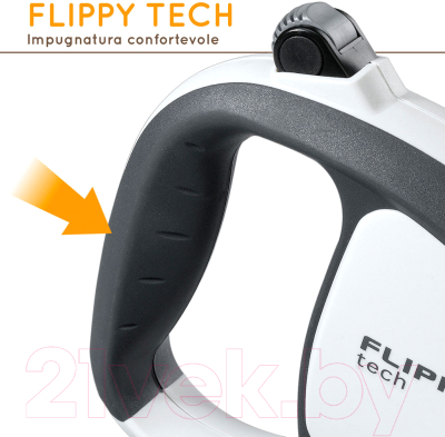 Поводок-рулетка Ferplast Flippy Tech Cord Small (черный)