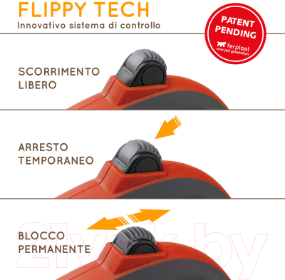 Поводок-рулетка Ferplast Flippy Tech Cord Small (черный)