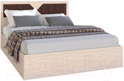 Полуторная кровать МебельЭра Николь 1400 (шимо/лиственница темная)