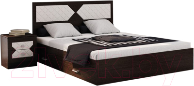 Полуторная кровать МебельЭра Николь 1400 (венге/лиственница светлая)